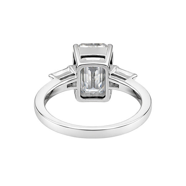 4.50 Ct Emerald Cut Lab Grown Diamond Ring — VS1 Clarity, 18k Gold Vermeil