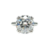 Certified 6.65 ct DEW Round Cut White Moissanite Solitaire Ring Gold Vermeil