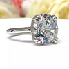 Certified 6.65 ct DEW Round Cut White Moissanite Solitaire Ring Gold Vermeil