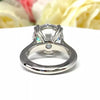 Certified 6.65 ct DEW Round Cut White Moissanite Solitaire Ring Gold Vermeil