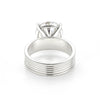 5.00 ct DEW White Round Cut Treated Moissanite Ring in Certified Beauty 18K Gold Plated