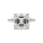 5.74 Ct Asscher Cut Off White Moissanite Ring in – Wedding Gift 18K Gold Plated Ver 18K Gold Plated