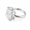 5.74 ct DEW White Moissanite Asscher Solitaire Ring - 18K Gold Vermeil on 925 Sterling Silver