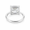 5.74 ct DEW White Moissanite Asscher Solitaire Ring - 18K Gold Vermeil on 925 Sterling Silver