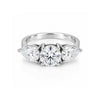 2.70 ct DEW Certified Round Cut Off White Moissanite Ring – Summer Proposal 18K Gold Plated