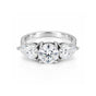2.70 ct DEW Certified Round Cut Off White Moissanite Ring – Summer Proposal 18K Gold Plated