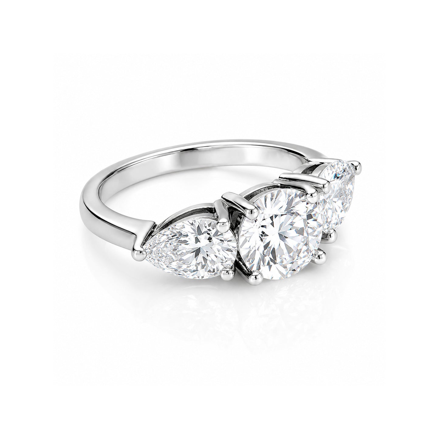 2.70 ct DEW Certified Round Cut Off White Moissanite Ring – Summer Proposal 18K Gold Plated