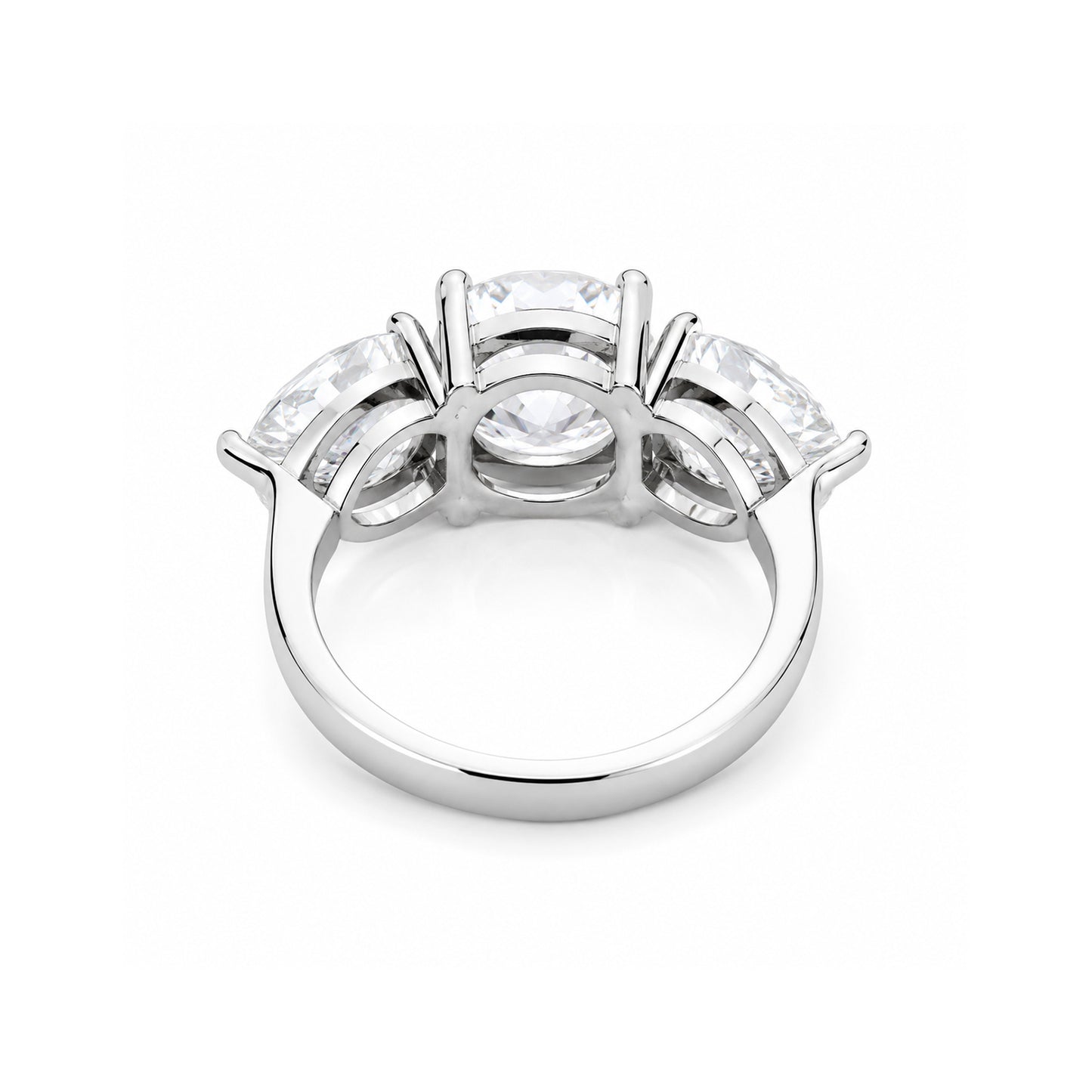 2.70 ct DEW Certified Round Cut Off White Moissanite Ring – Summer Proposal 18K Gold Plated