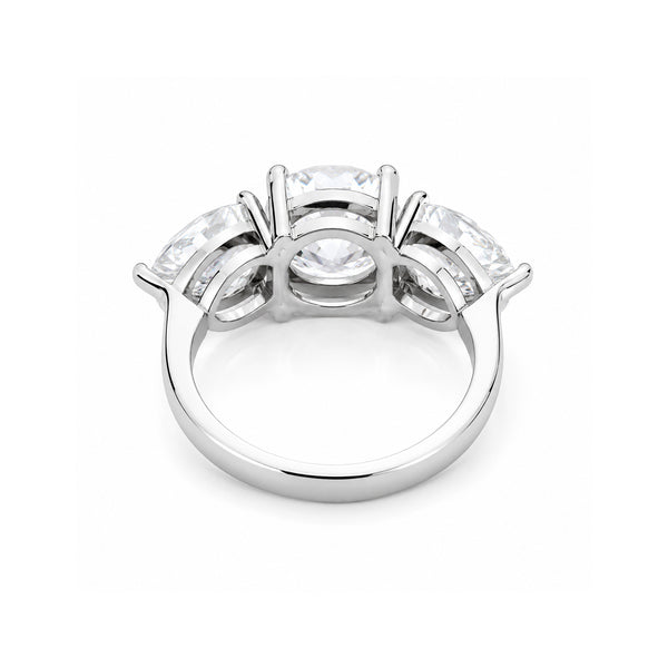 2.70 ct DEW Certified Round Cut Off White Moissanite Ring – Summer Proposal 18K Gold Plated