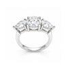 2.70 ct DEW Certified Round Cut Off White Moissanite Ring – Summer Proposal 18K Gold Plated