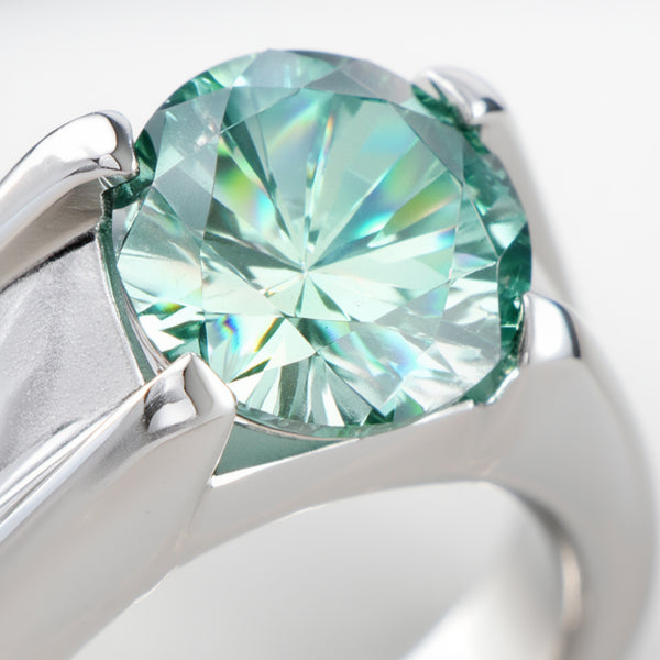 6.40 Ct Off White Moissanite Ring in – Elegant 4th of July Gift 18K Gold Plated Ver 18K Gold Plated