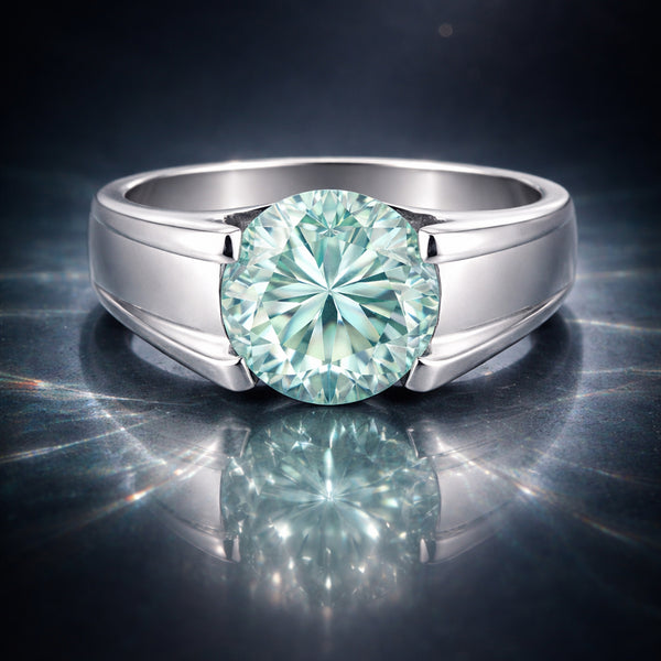 6.40 Ct Off White Moissanite Ring in – Elegant 4th of July Gift 18K Gold Plated Ver 18K Gold Plated