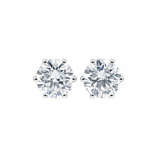 10.00ct DEW White Moissanite Round Stud Earrings