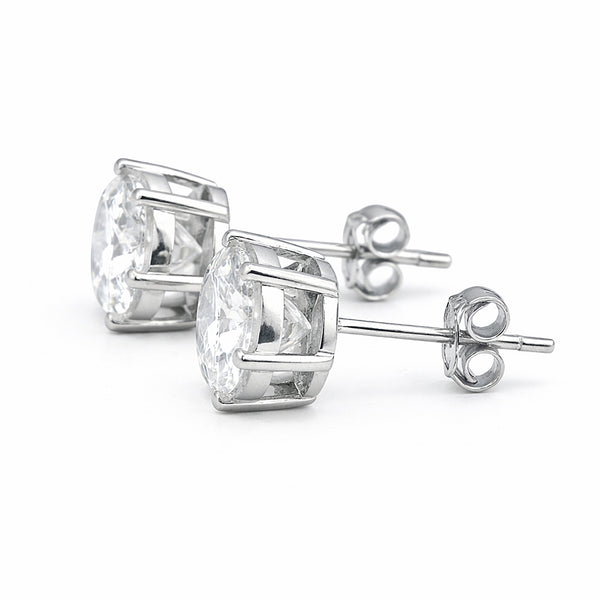 10.00ct DEW White Moissanite Round Stud Earrings