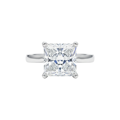 5 ct DEW Princess Cut Off White Moissanite Ring Gift for 4th of July 18K Gold Plated Ve 18K Gold Plated