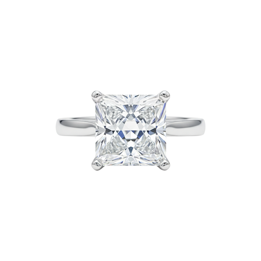 5 Ct Princess Cut Off White Moissanite Ring Gift for 4th of July 18K Gold Plated Ve 18K Gold Plated