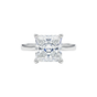 5 Ct Princess Cut Off White Moissanite Ring Gift for 4th of July 18K Gold Plated Ve 18K Gold Plated
