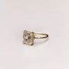 6.3 ct DEW White Moissanite Asscher Solitaire Ring - 18K Gold Vermeil on 925 Sterling Silver