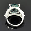 16.10 ct DEW Blue Moissanite Solitaire Ring Elegant Festival Gift for Her 18K Gold Plat 18K Gold Plated