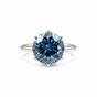 2.75 Ct Blue Moissanite Round Ring Engagement Gift Sparkling Shine 18K Gold Plated 18K Gold Plated