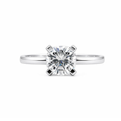 2.60 Ct Cushion Cut Lab Grown Diamond Ring — VS1 Clarity, 18k Gold Vermeil