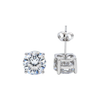 4.20 Ct Round Cut White Moissanite Solitaire Studs Gold Vermeil Excellent Cut