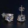 4.20 Ct Round Cut White Moissanite Solitaire Studs Gold Vermeil Excellent Cut