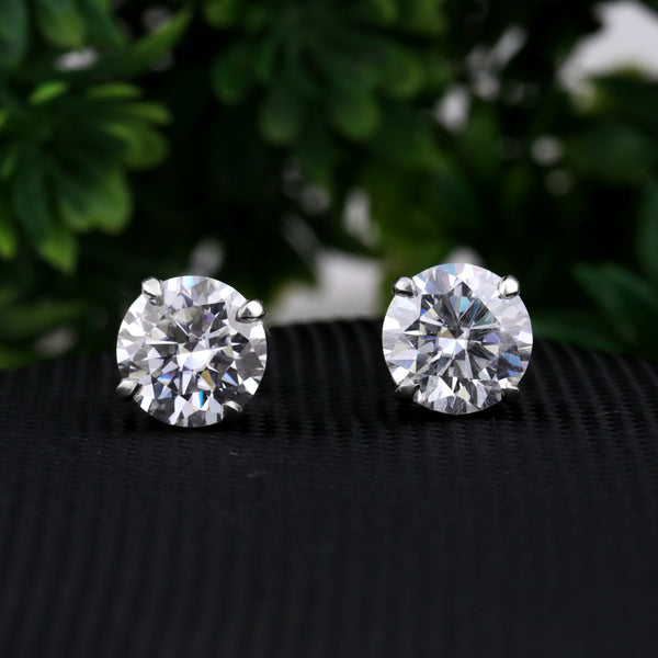 3.60 Ct White Moissanite Earrings In Vermeil 925 Silver Birthday Gift for Her
