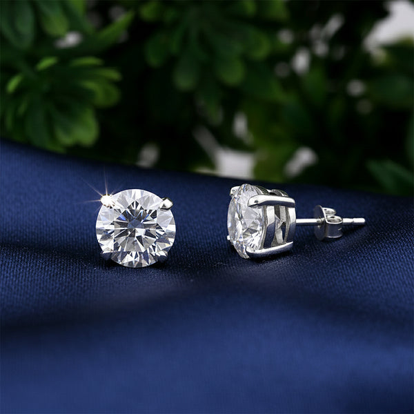 3.60 Ct White Moissanite Earrings In Vermeil 925 Silver Birthday Gift for Her