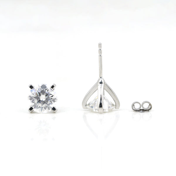 4.00 Ct White Moissanite Stud Earrings Gold Vermeil Gift for Women Anniversary