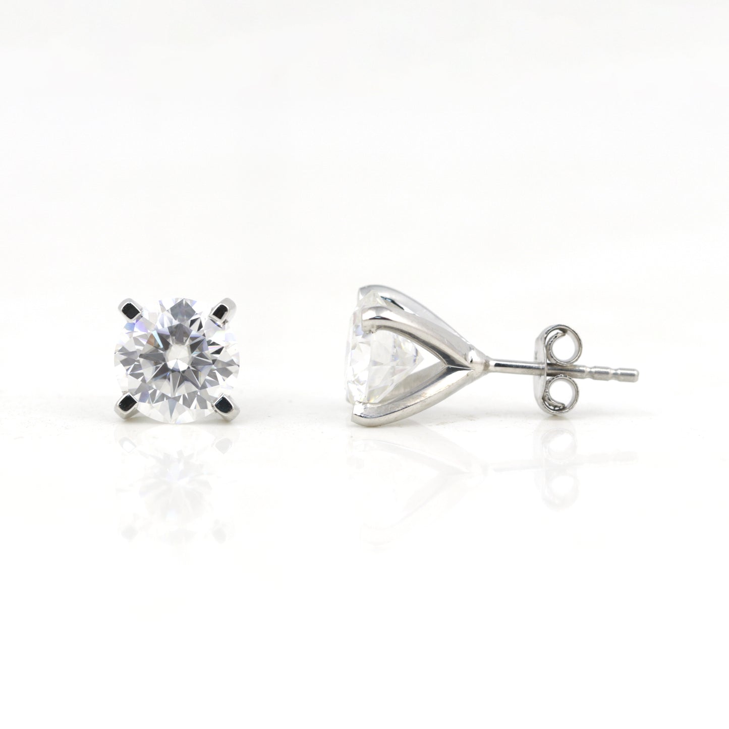 4.00 Ct White Moissanite Stud Earrings Gold Vermeil Gift for Women Anniversary