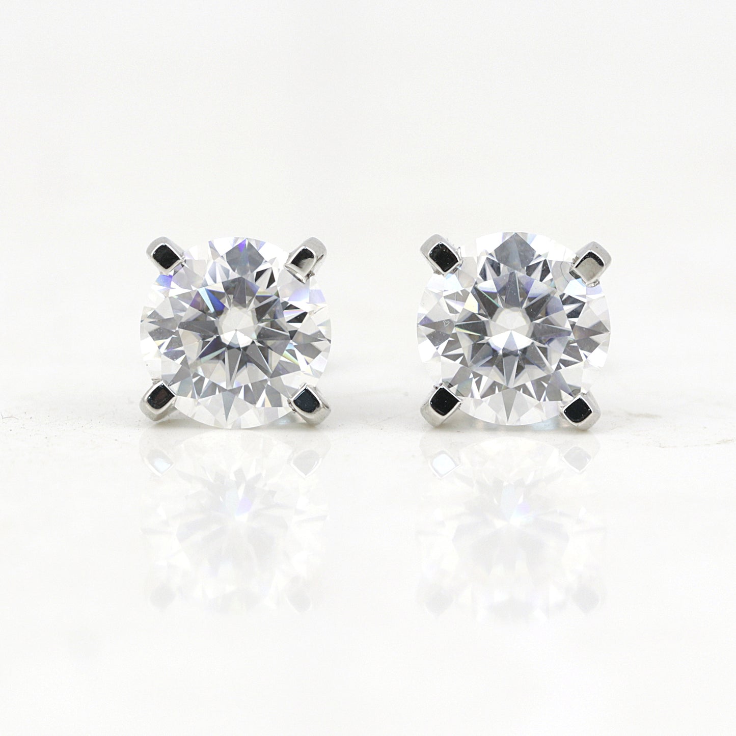 4.00 Ct White Moissanite Stud Earrings Gold Vermeil Gift for Women Anniversary
