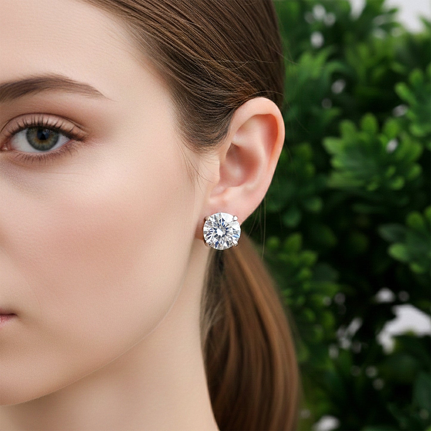4.00 Ct White Moissanite Stud Earrings Gold Vermeil Gift for Women Anniversary