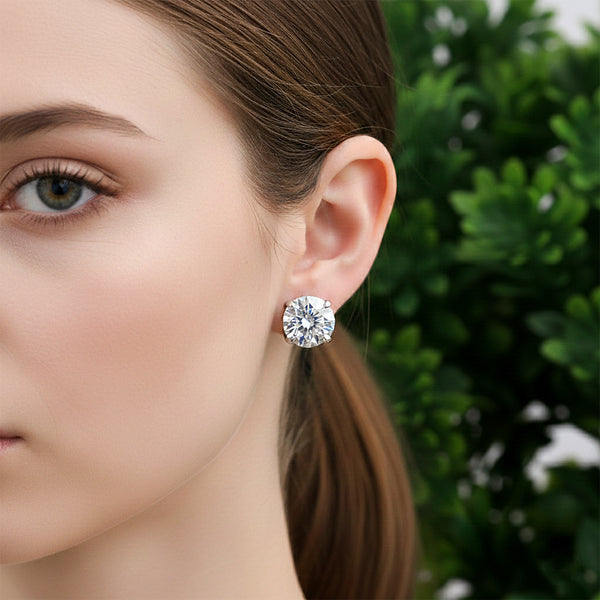 4.00 Ct White Moissanite Stud Earrings Gold Vermeil Gift for Women Anniversary