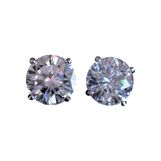 4.00 Ct White Moissanite Stud Earrings In Vermeil 925 Silver Wedding Gift