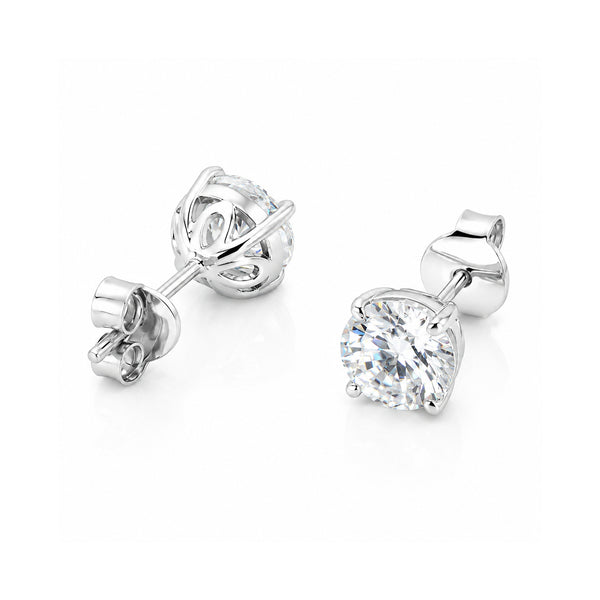 4.00 Ct White Moissanite Stud Earrings In Vermeil 925 Silver Wedding Gift