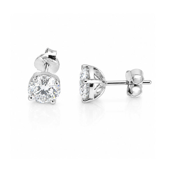 4.00 Ct White Moissanite Stud Earrings In Vermeil 925 Silver Wedding Gift