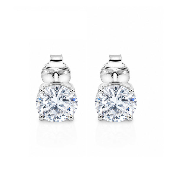 4.00 Ct White Moissanite Stud Earrings In Vermeil 925 Silver Wedding Gift