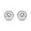 2.50 ct DEW Certified Treated White Moissanite Solitaire Studs Great Shine 18K Gold Pla 18K Gold Plated