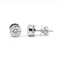 2.50 ct DEW Certified Treated White Moissanite Solitaire Studs Great Shine 18K Gold Pla 18K Gold Plated