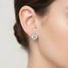 2.50 ct DEW Certified Treated White Moissanite Solitaire Studs Great Shine 18K Gold Pla 18K Gold Plated
