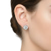 2 Ct Round Cut Lab Grown Diamond Stud Earrings — VS1 Clarity, 18k Gold Vermeil
