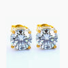 4.80 ct DEW White Moissanite Solitaire Studs Gold Vermeil Gift for Women Wedding