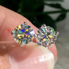 4.50 ct DEW Off White Moissanite Earrings Gold Vermeil Gift for Her Sparkling Look
