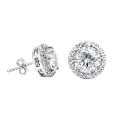 4.20 Ct Certified White Moissanite Stud Earrings In Vermeil 925 Silver Gift