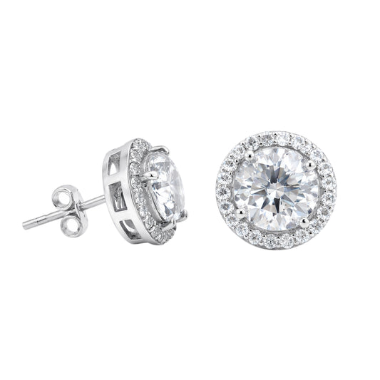 4.20 Ct Certified White Moissanite Stud Earrings In Vermeil 925 Silver Gift