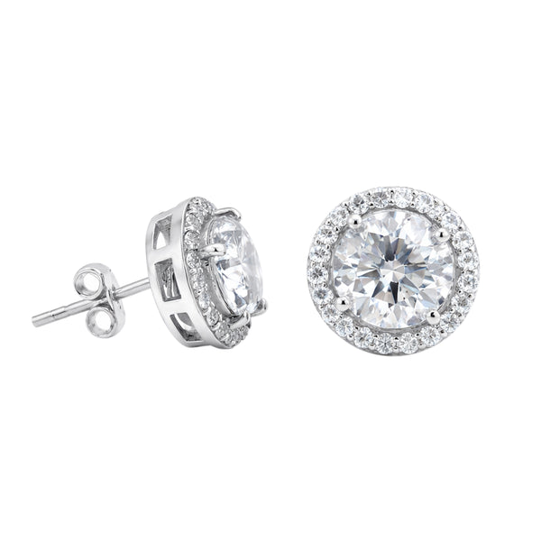 4.20 ct DEW White Moissanite Stud Earrings Gold Vermeil Bright Shine Gift for Her