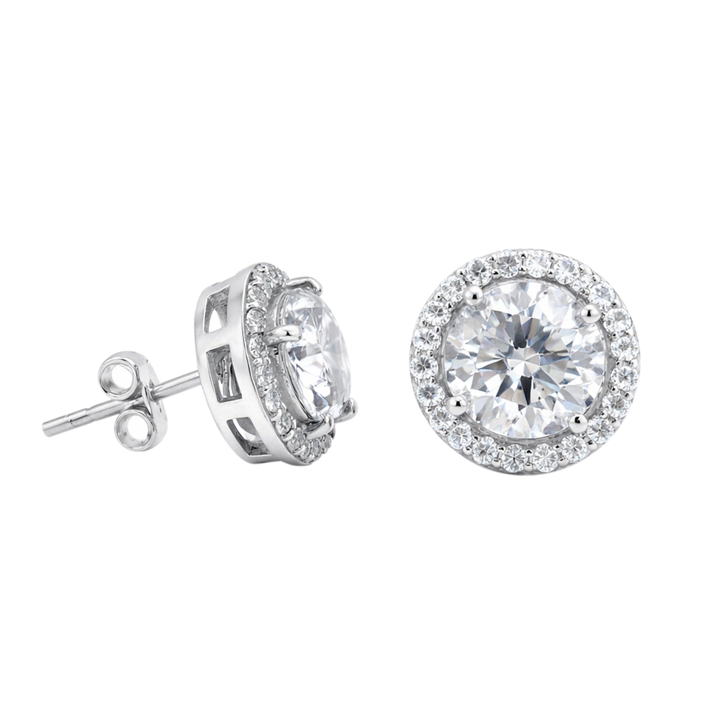 3.50 Ct Round Cut Lab Grown Diamond Stud Earrings — VS1 Clarity, 18k Gold Vermeil