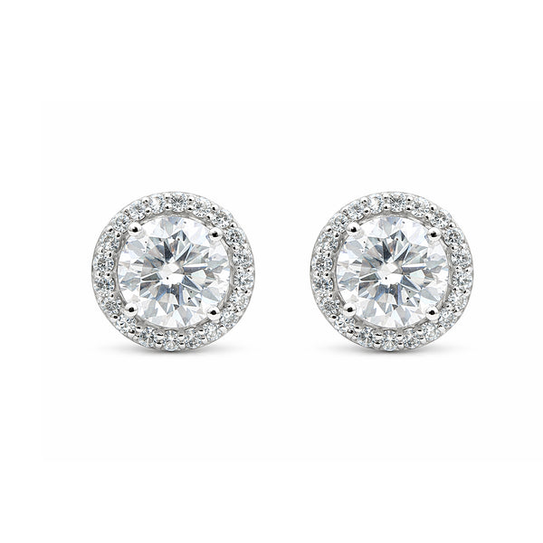 3.50 Ct Round Cut Lab Grown Diamond Stud Earrings — VS1 Clarity, 18k Gold Vermeil