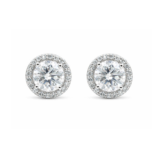 4.20 ct DEW White Moissanite Stud Earrings Gold Vermeil Bright Shine Gift for Her